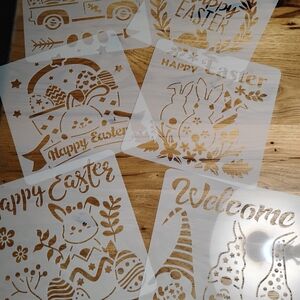 Easter and Welcome Stencil Set 24 Pcs. 8x8